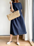 Size Casual Round Neck Midi Dress Plus Size DJPT