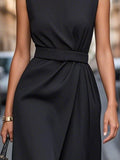 Neck Sleeveless Midi Dress DJPT