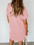 Round Neck Short Sleeve Mini Dress DJPT