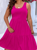 Size Tiered Scoop Neck Tank Dress DJPT