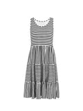 Striped Tiered Ruffle Tank Dress DJPT