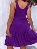 Size Tiered Scoop Neck Tank Dress DJPT