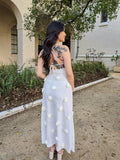 Spaghetti Strap Backless 3D Flowers Maternity Maxi Dress Maternity