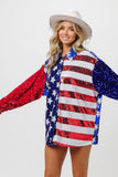 Velvet Sequin American Flag Shirt DJPT