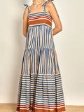 Tie-Shoulder Tiered Maxi Dress DJPT