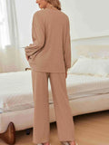 Knit Top and Pants Lounge Set with Button Detail DJPT