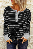 Waffle Knit Henley Long Sleeve Top DJPT