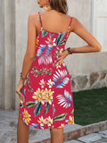 Size Printed V-Neck Cami Dress DJPT
