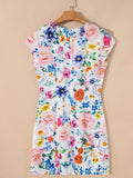 Print Cap Sleeve Mini Dress DJPT