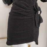 A line Off The Shoulder Black Party Dress Short Birthday Dresses With BEads SD356