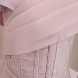 A Line Spaghetti Straps Pink Ruffles Vacation Dresses Short Sequin Birthday Outfits SD335