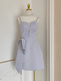 A line Spaghetti Straps Sleeveless Lilac Cocktail Dress Short Birthday Outfits SD396