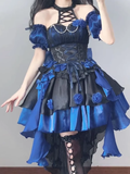 Ball Gown High Neckline Short Royal Blue Birthday Dresses Birthday Outfits SD554