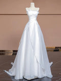 Ball Gown Strapless White Long Wedding Dresses Brides Dress S3804