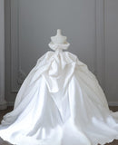 Ball Gown Strapless Off The Shoulder Satin Long Wedding Dresses Brides Dress S3806