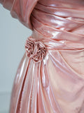 A Line Off The Shoulder Sequin Pink Long Prom Dresses Evening Gowns S3813