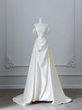 Mermaid Strapless Long Wedding Dresses With Short Sleeves Brides Dress S3817 HZ0628