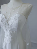 Mermaid Scoop Long Sleeves Lace Wedding Dresses White Brides Dress S3819