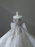 Ball Gown Strapless Sequin Long Wedding Dresses Brides Dress S3858