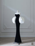 Mermaid Sweetheart Black Velvet Long Prom Dresses Evening Gowns S3870