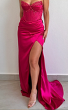 Satin Mermaid Long Party Dress Graduation Dress Evening Dress SD1726