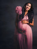 Tulle Ruffle V-neck Slit Plus Size Photoshoot Baby Shower Maternity Maxi Dress Maternity