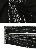 Black Mesh Rhinestone High Neck Crop 2-in-1 Midriff Bodycon Long Sleeve Photoshoot Evening Plus Size Maternity Maxi Dress Maternity
