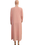 Pink Sweater Off Shoulder Sashes Cardigans Bodycon 2-in-1 Baby Shower Maternity Midi Dress Maternity