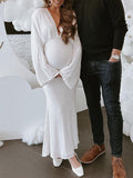 Belly Friendly Sequin Mermaid V-neck Dolman Sleeve Babyshower Maternity Maxi Dress Maternity