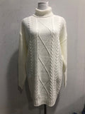 Beige Knitted High Neck Casual Daily Oversized Maternity Photoshoot Baby Shower Mini Dress Maternity