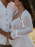 Ivory Lace Two Piece Set Side Slit V-neck Cami Maxi Dress And Crop Cardigan Elegant Going Out Maternity Photoshoot Baby Shower Maxi Dress Maternity