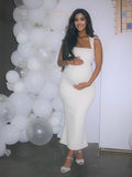 Strap Bodycon Mermaid Babyshower Maternity Maxi Dress Maternity