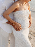 White Lace Bow Mermaid Bodycon Elegant Photoshoot Baby Shower Maternity Maxi Dress Maternity