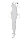 3D Line Backless Back Slit Bodycon Elegant Baby Shower Maternity Maxi Dress Maternity