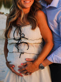 White 2-in-1 Cake Ruffle Tie Cute Elegant Flowy Vacation Baby Shower Photoshoot Maternity Maxi Dress Maternity