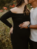 Off Shoulder Knit Bodycon Mermaid Going Out Baby Shower Maternity Sweater Maxi Dress Maternity