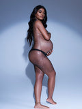 Off Shoulder Fishnet Rhinestone Clubwear Beach Cover Up Photoshoot Maternity Mini Dress Maternity