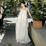 Wind Hanging Dress Summer New Sanya Seaside Vacation Show Back Long Dress