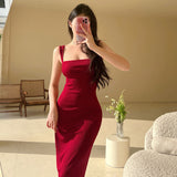 Knitted Slings Sexy Body Red Christmas Dress Summer Babes Pure Lusty Dress Girl DJPT