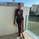 Autumn 2025 New Fashion Dress Temperament Hottie Sexy Lace Open Dress DJPT