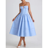 Women's New Slings With Chest-Scared Belt Low-Breasted Waist Dress HZ0628