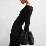 Women's First-Word Collared Tidly Cuff Long-Sleeved Long-Sleeved Dress DJPT