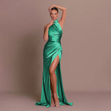 Summer New Temperament Collar Dress Hanging Neck Sleeveless Open Fork Thin Dress Dress Dress DJPT