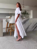 Summer New Fashion Simple Temperament Cardigan Pure Color Elegant Dress