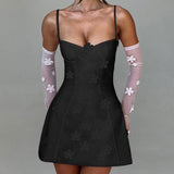 Summer 2025 New Fashion Dress Sexy Three-Dimensional Flower Suspension Dress DJPT