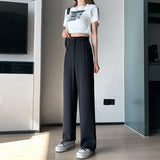 Suit Pants Women Spring And Autumn New Straight Loose Pendant High Waist Broad Leg Pants Hanging Summer Trousers Thin Trend DJPT