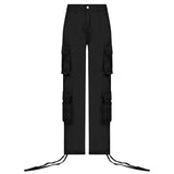 New Women's Street Hop Wind Low-Waist Fashion Trend Work Clothes Denim Casual Trousers DJPT