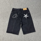Alcatraz Jeans New Star Embroidered High Street Retro Old Casual Five-Point Pants DJPT