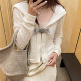 Knitted Woolen Cardigan 2024 Autumn And Winter New Sweet Tying Coat