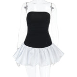 Spring 2025 New Style Temperament Sexy Body-Bossed Bubble Sleeve A Swing Dress Woman DJPT